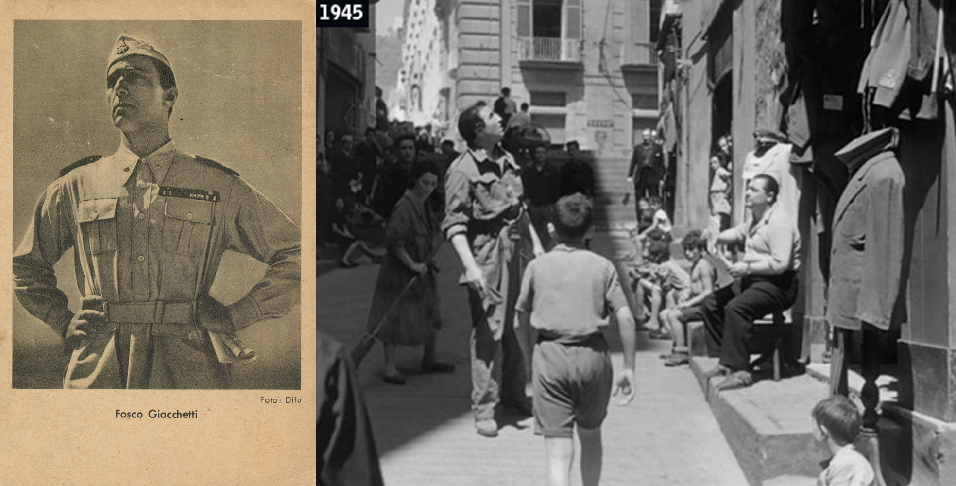 Figg. 6 e 7. Fosco Giachetti, da militare fascista in “Bengasi” (A. Genina, 1942) a reduce disorientato in “La vita ricomincia” (M. Mattoli, 1945). Riconfigurare la narrazione.